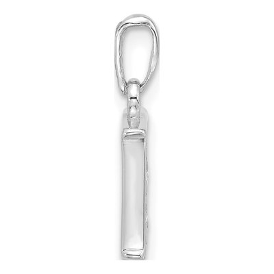 14K White Gold Diamond Letter E Pendant – view 2
