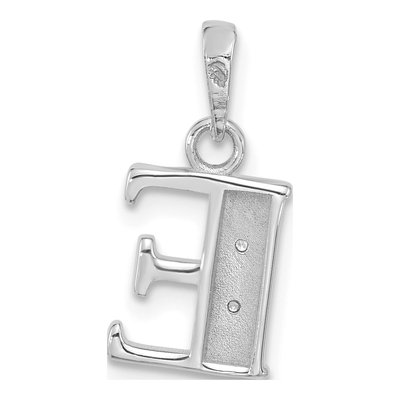 14K White Gold Diamond Letter E Pendant – view 3
