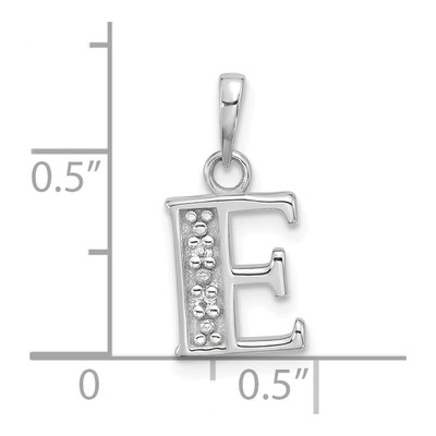 14K White Gold Diamond Letter E Pendant – view 4