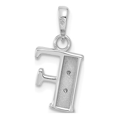 14K White Gold Diamond Letter F Pendant – view 4