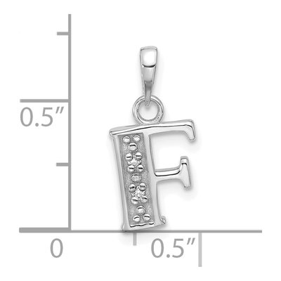 14K White Gold Diamond Letter F Pendant – view 5