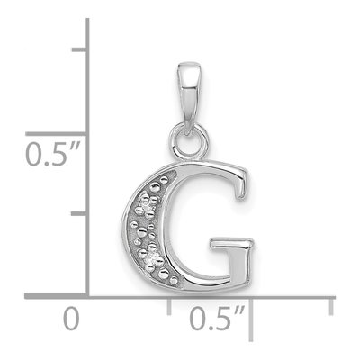 14K White Gold Diamond Letter G Pendant – view 3