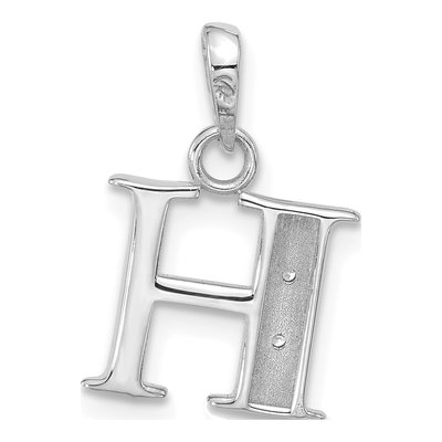 14K White Gold Diamond Letter H Pendant – view 4