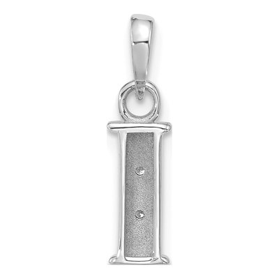 14K White Gold Diamond Initial I Pendant – view 3