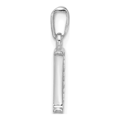 14K White Gold Diamond Letter J Pendant – view 3
