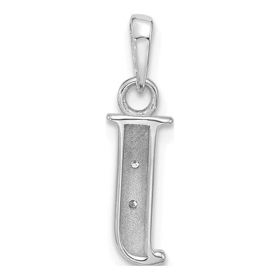 14K White Gold Diamond Letter J Pendant – view 4