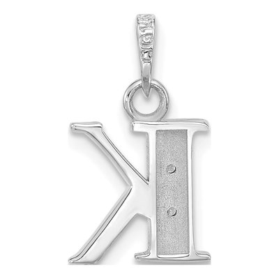 14K White Gold Diamond Letter K Pendant – view 4
