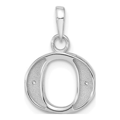 14K White Gold Diamond Letter O Pendant – view 4