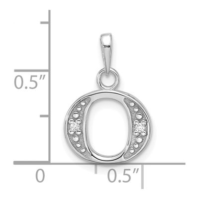 14K White Gold Diamond Letter O Pendant – view 5