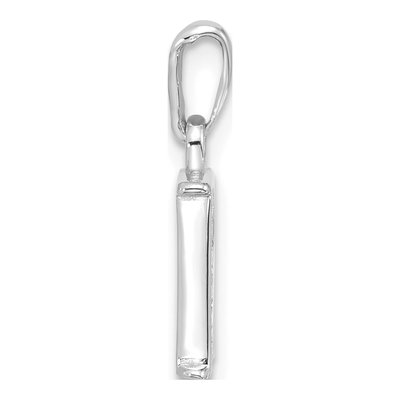 14K White Gold Diamond Letter R Pendant – view 2