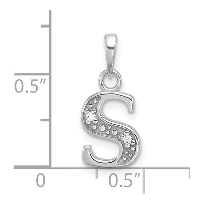 14K White Gold Diamond Letter S Pendant – view 4