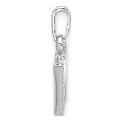 14K White Gold Diamond Letter W Pendant – view 3