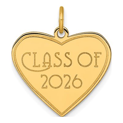 14K Yellow Gold Class of Heart Pendant