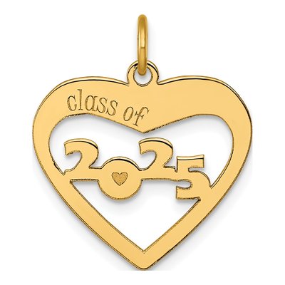 14K Yellow Gold Class of Heart Charm