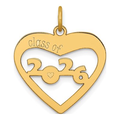 14K Yellow Gold Class of Heart Charm