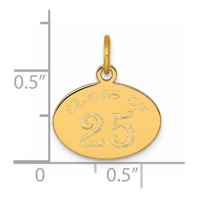 14K Yellow Gold Class of Oval Charm – view 5
