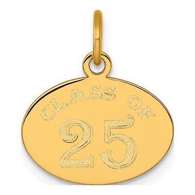 14K Yellow Gold Class of Oval Charm