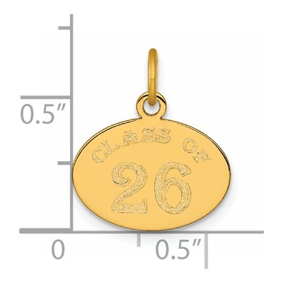 14K Yellow Gold Class of Oval Charm – view 5