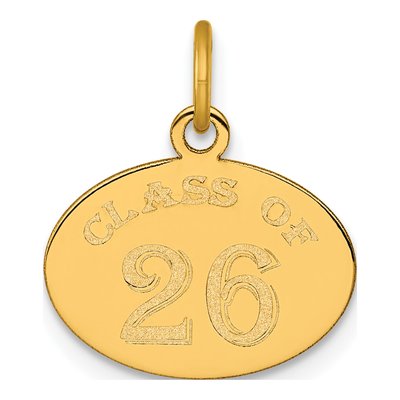 14K Yellow Gold Class of Oval Charm