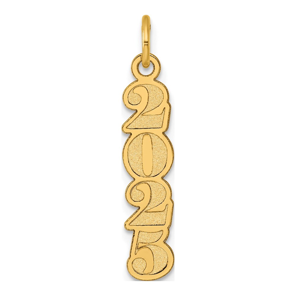 14K Yellow Gold Polished And Satin Vertical 2025 Charm Pendant