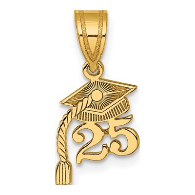 14K Yellow Gold Graduation Cap ' Tassel Charm