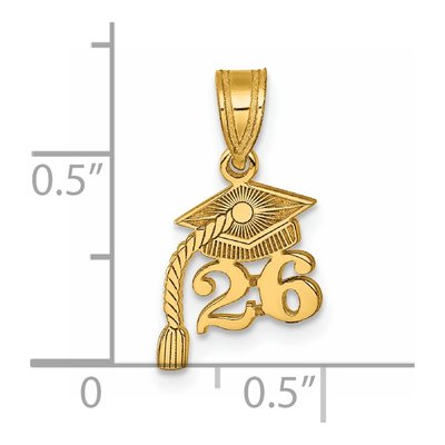 14K Yellow Gold Graduation Cap Tassel Charm – view 5