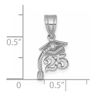 14K White Gold Graduation Cap ' Pendant – view 5