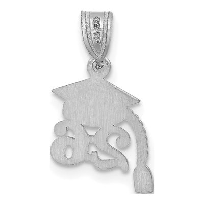 14K White Gold Graduation Cap Charm – view 4