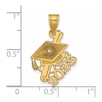 14K Yellow Gold Graduation Cap Diploma Charm – view 5