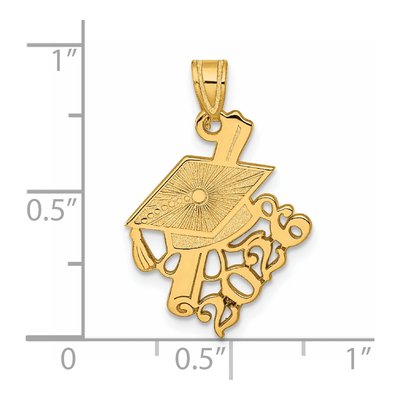 14K Yellow Gold Grad Cap Diploma Charm – view 5