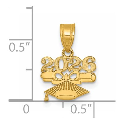 14K Yellow Gold Grad Cap Diploma Charm – view 5