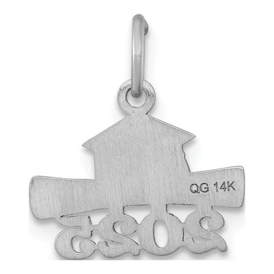 14K White Gold Graduation Cap Charm – view 4