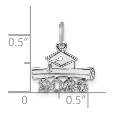 14K White Gold Graduation Cap Charm – view 5