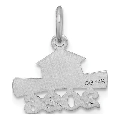14K White Gold Graduation Cap Charm – view 4
