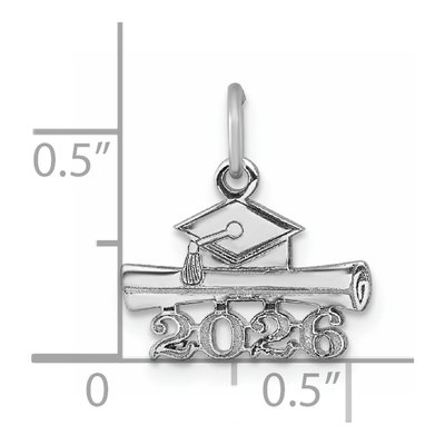 14K White Gold Graduation Cap Charm – view 5