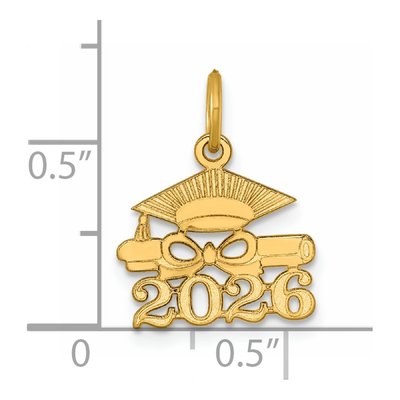 14K Yellow Gold Graduation Cap Charm – view 5