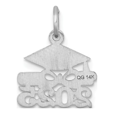 14K White Gold Graduation Cap Diploma Charm – view 4