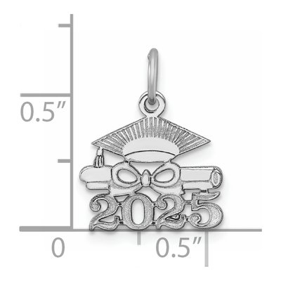 14K White Gold Graduation Cap Diploma Charm – view 5