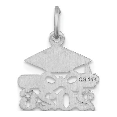 14K White Gold Graduation Cap Diploma Charm – view 4