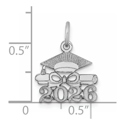 14K White Gold Graduation Cap Diploma Charm – view 5