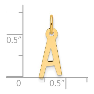 14K Yellow Gold Letter A Charm – view 5
