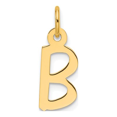 14K Yellow Gold Letter B Charm