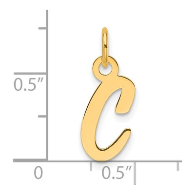14K Yellow Gold Letter C Charm – view 5
