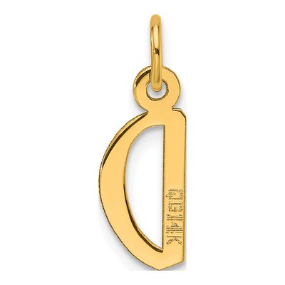 14K Yellow Gold Block Letter D Charm – view 4
