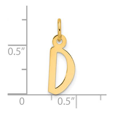 14K Yellow Gold Block Letter D Charm – view 5