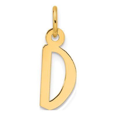 14K Yellow Gold Block Letter D Charm