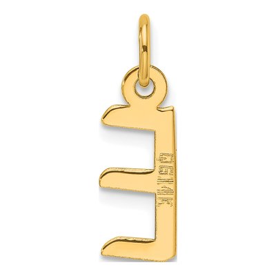 14K Yellow Gold Letter E Charm – view 4