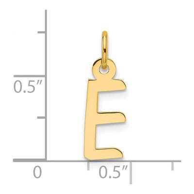 14K Yellow Gold Letter E Charm – view 5