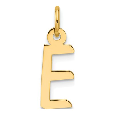 14K Yellow Gold Letter E Charm