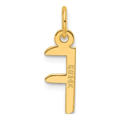 14K Yellow Gold Letter F Charm – view 4
